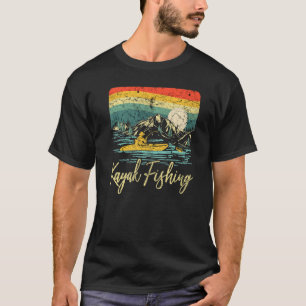 Kayak Vist Vintage Retro Canoe Boating Lake Fis T-shirt