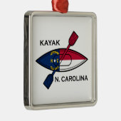 Kayak vlag van North Carolina Metalen Ornament (Rechts)