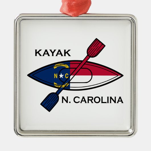 Kayak vlag van North Carolina Metalen Ornament (Voorkant)