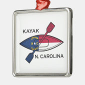 Kayak vlag van North Carolina Metalen Ornament (Links)