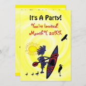 Kayak Vogels Pret Feest Uitnodiging (Voorkant / Achterkant)