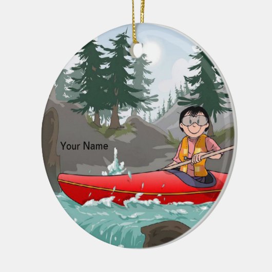 Kayak - Vrouw Keramisch Ornament (Links)
