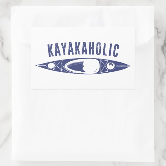 Kayakaholic Rechthoekige Sticker (Tas)