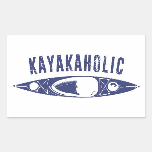 Kayakaholic Rechthoekige Sticker (Voorkant)
