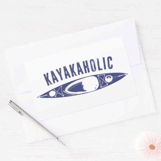 Kayakaholic Rechthoekige Sticker (Envelop)