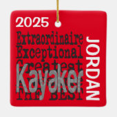 Kayaker Extraordinaire CUSTOM Keramisch Ornament (Achterkant)