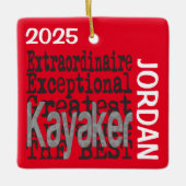 Kayaker Extraordinaire CUSTOM Keramisch Ornament (Voorkant)