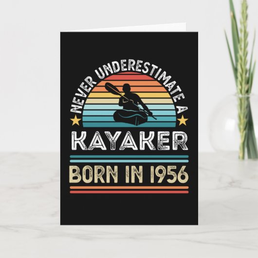 Kayaker geboren in 1956 70th Birthday Kayaking Gif Kaart (Voorkant)