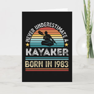 Kayaker geboren in 1983 40th Birthday Kayaking Gif Kaart