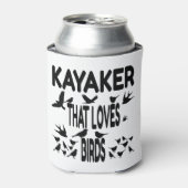 Kayaker houdt van vogels blikjeskoeler (Blikje Voorkant)