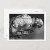 Kayaker met een waterdichte jas met een speelgoed- briefkaart (Voorkant / Achterkant)