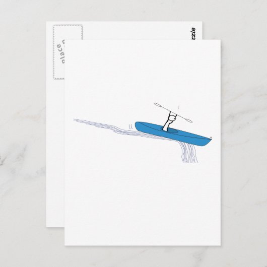 Kayaker op het water briefkaart (Voorkant / Achterkant)