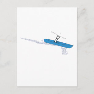 Kayaker op het water briefkaart