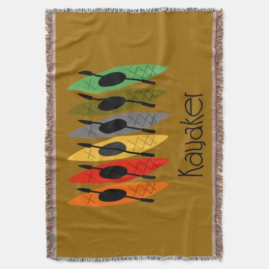 Kayaker Woven Blanket Brown Deken (Voorkant Verticaal)