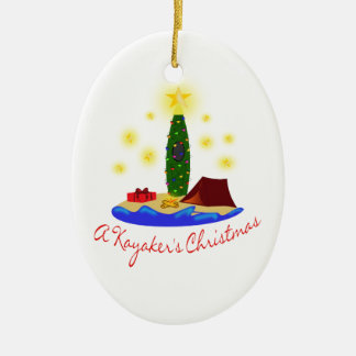 KAYAKER'S CHRISTMAS KERAMISCH ORNAMENT