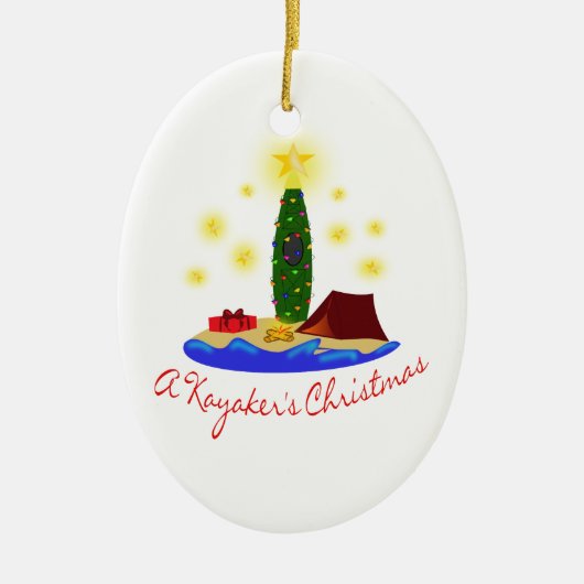 KAYAKER'S CHRISTMAS KERAMISCH ORNAMENT (Voorkant)