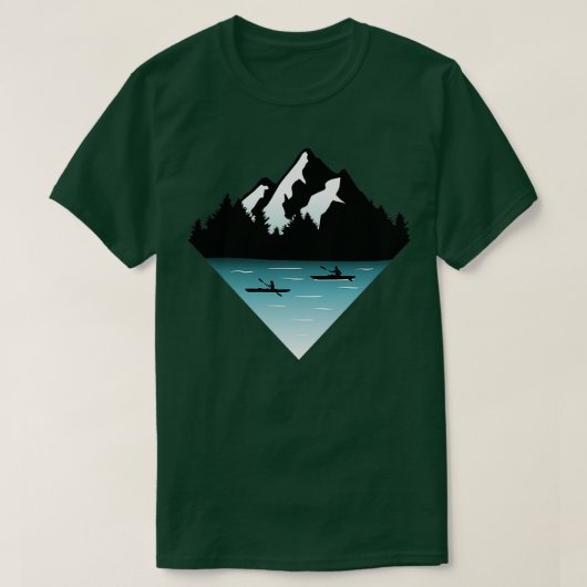 Kayakers Forrest en Mountains Canoeing T-shirt (Design voorkant)