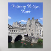 Kayakers op Pulteney Bridge, Bath, Groot-Brittanni Poster