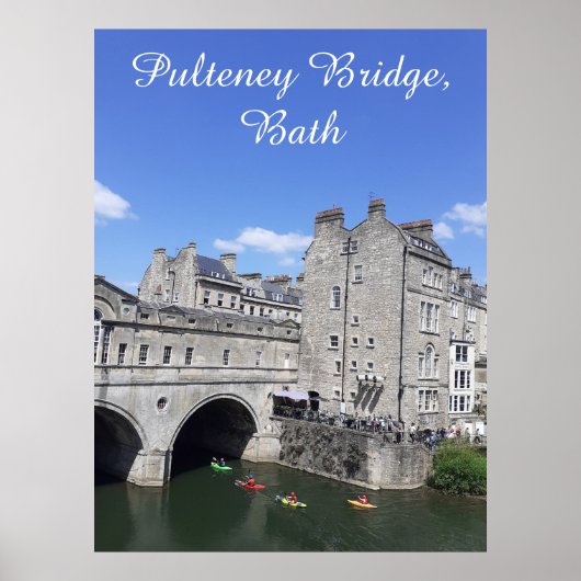 Kayakers op Pulteney Bridge, Bath, Groot-Brittanni Poster (Voorkant)