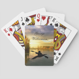 Kayaking across sunset Lake - Personalize Pokerkaarten
