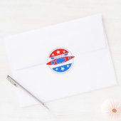 Kayaking American Flag Kayak Boat en Paddle Ronde Sticker (Envelop)