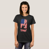 Kayaking American Flag Kayak Lake  Paddling Paddle T-shirt (Voorkant volledig)