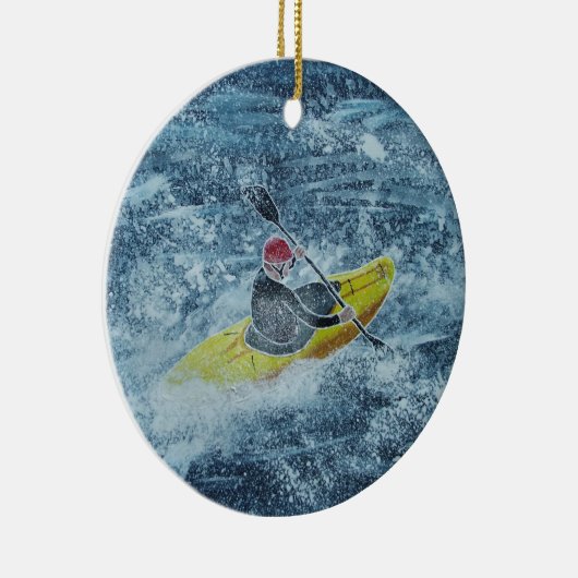 Kayaking Art-keramisch Ornament (Rechts)