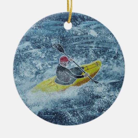 Kayaking Art-keramisch Ornament (Voorkant)