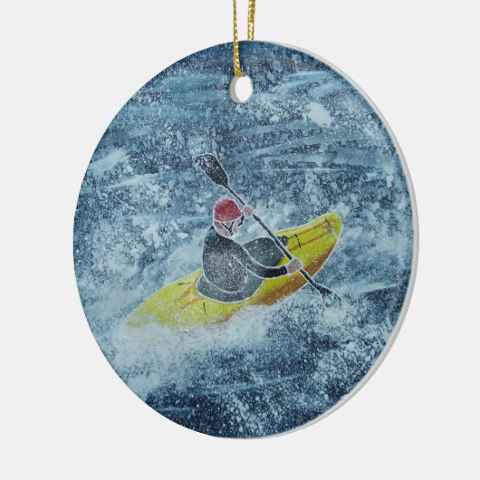 Kayaking Art-keramisch Ornament (Links)