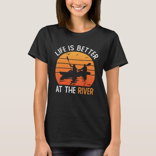 Kayaking At The River Kayak T-shirt (Voorkant)