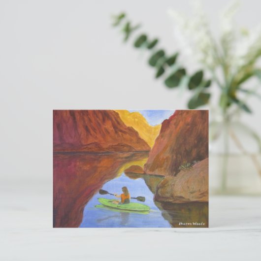 Kayaking bij Meer Powell Briefkaart (Staand voorkant)