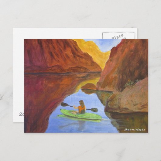 Kayaking bij Meer Powell Briefkaart (Voorkant / Achterkant)