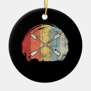 Kayaking Canoeing Retro Keramisch Ornament
