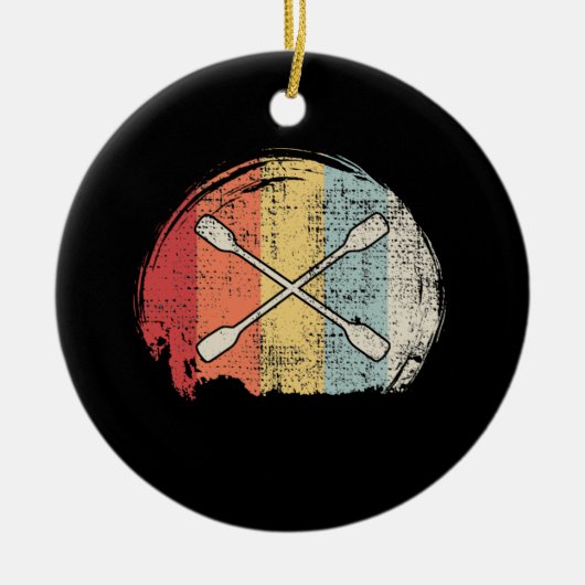 Kayaking Canoeing Retro Keramisch Ornament (Voorkant)