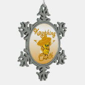 Kayaking Chick #10 Tin Sneeuwvlok Ornament (Links)