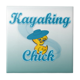 Kayaking Chick. #3 Tegeltje