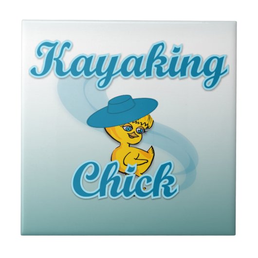 Kayaking Chick. #3 Tegeltje (Voorkant)