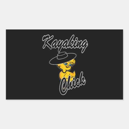 Kayaking Chick #4 Rechthoekige Sticker (Voorkant)