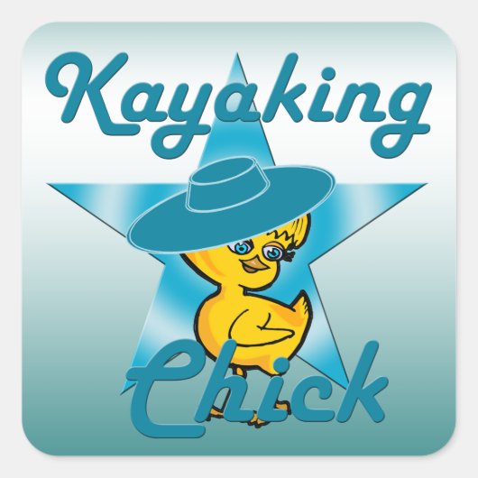 Kayaking Chick #7 Vierkante Sticker (Voorkant)