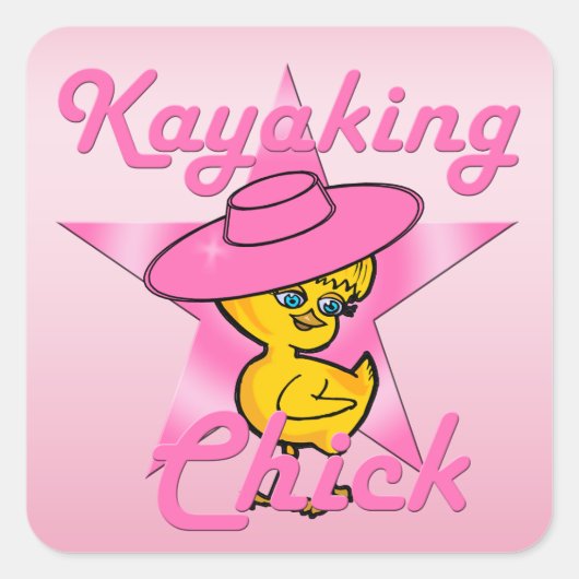 Kayaking Chick #8 Vierkante Sticker (Voorkant)
