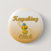 Kayaking Chick Ronde Button 5,7 Cm (Voorkant)