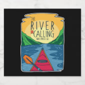 Kayaking - de rivier belt en ik moet gaan bier etiket (Enkel label)
