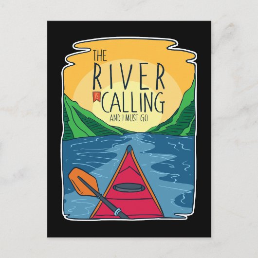 Kayaking - de rivier belt en ik moet gaan briefkaart (Voorkant)