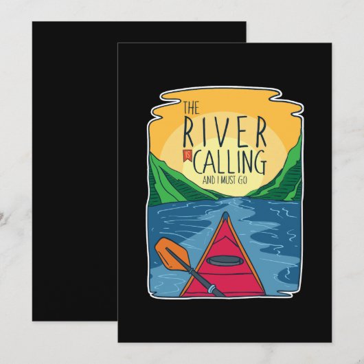 Kayaking - de rivier belt en ik moet gaan kaart (Voorkant / Achterkant)