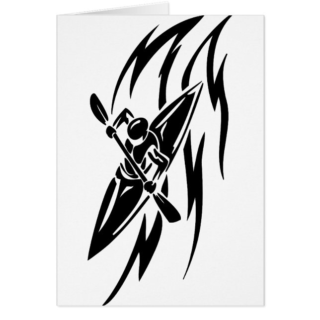 Kayaking Extreme Sport Grafisch in zwart-wit (Voorkant)