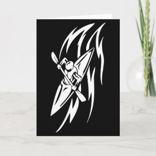 Kayaking Extreme Sport Grafisch in zwart-wit Kaart