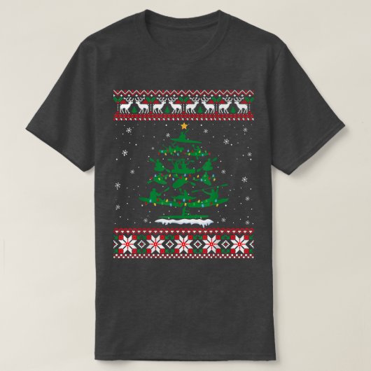 Kayaking For Men Women Kayak Christmas Tree Ugly T-shirt (Design voorkant)
