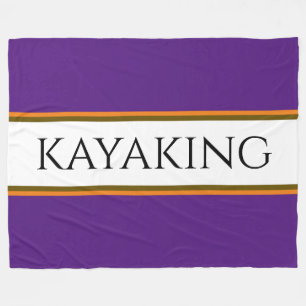 KAYAKING Fun Paarse Witte Sinaasappel Racing Strip Fleece Deken