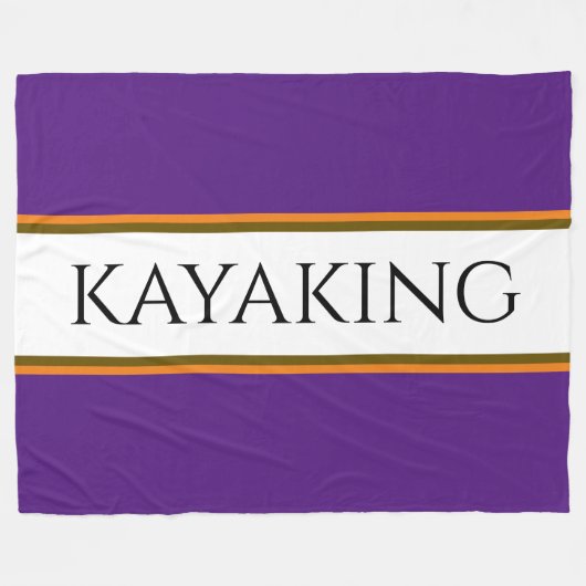 KAYAKING Fun Paarse Witte Sinaasappel Racing Strip Fleece Deken (Voorkant (Horizontaal))