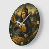 Kayaking Funny Mona Lisa Kayaker Gift Grote Klok (Hoek)